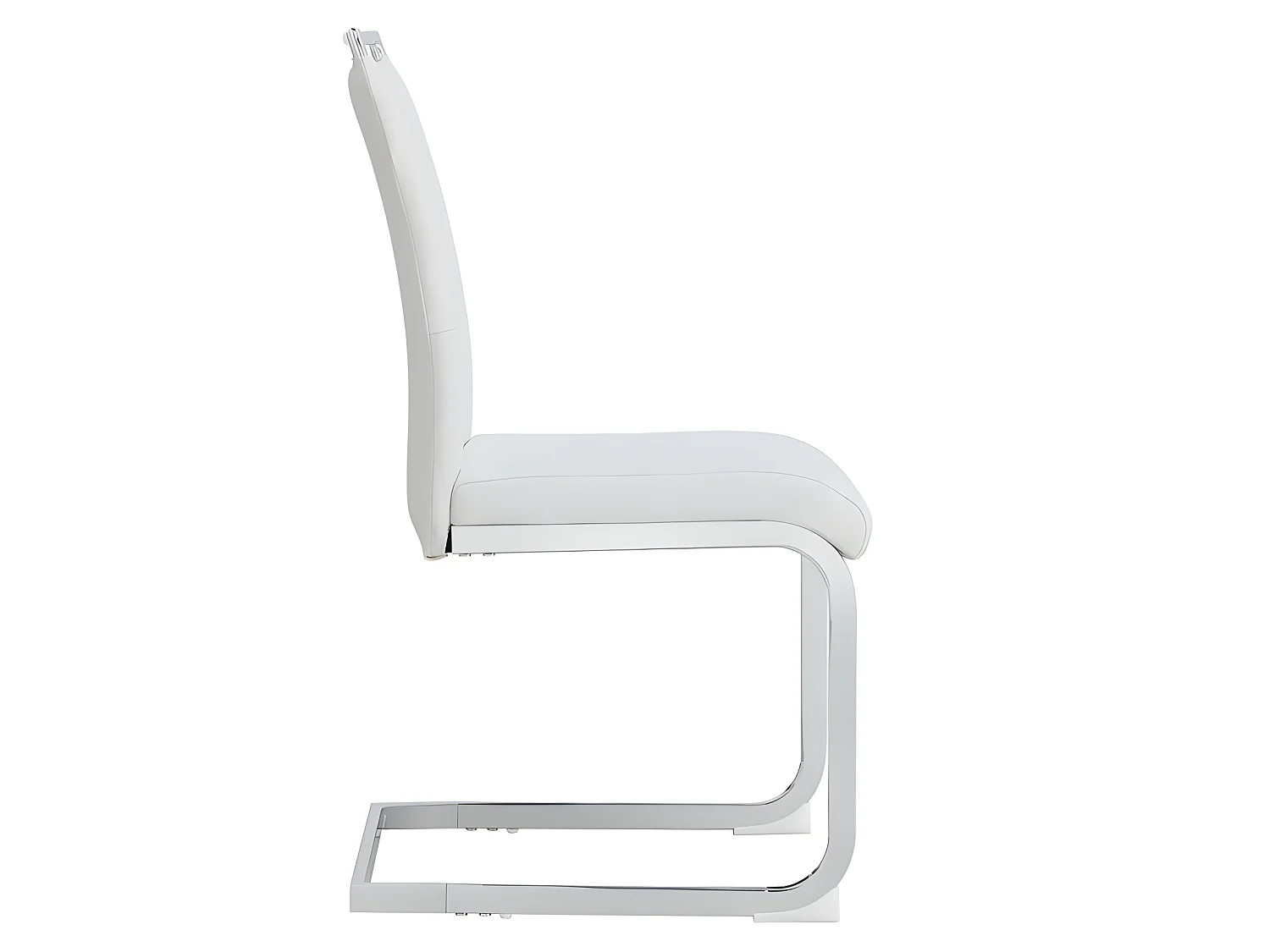 Set van 2 eetkamerstoelen - kunstleer en linnen rugleuning - wit