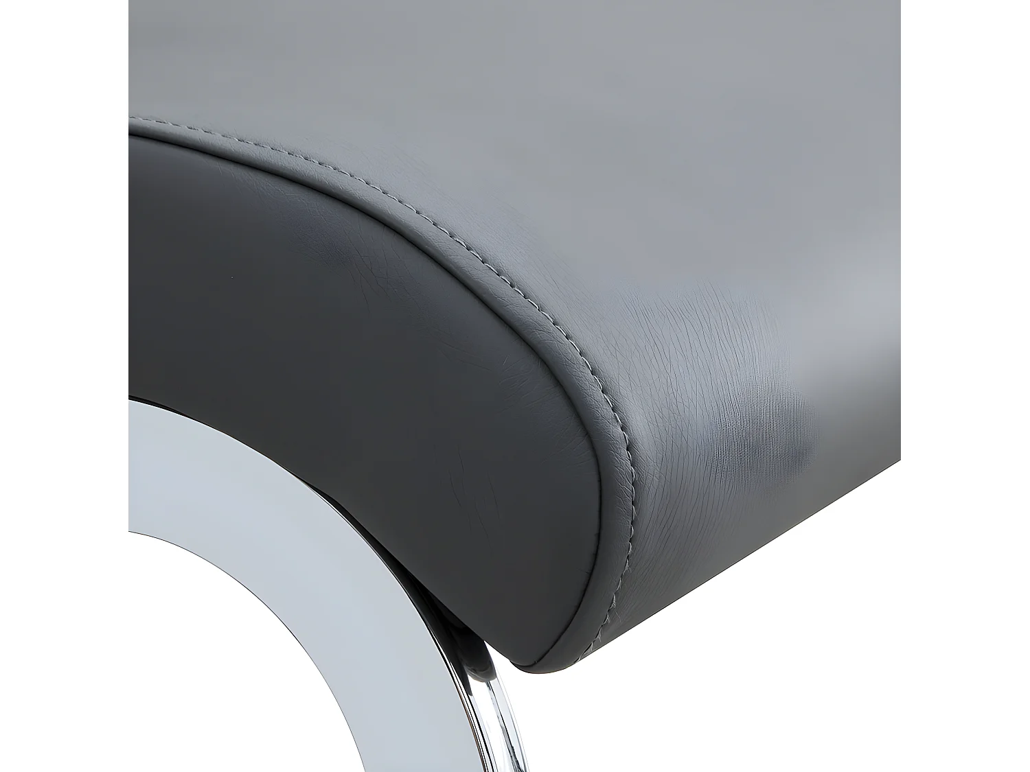 Set van 2 eetkamerstoelen - kunstleer en linnen rugleuning - grijs