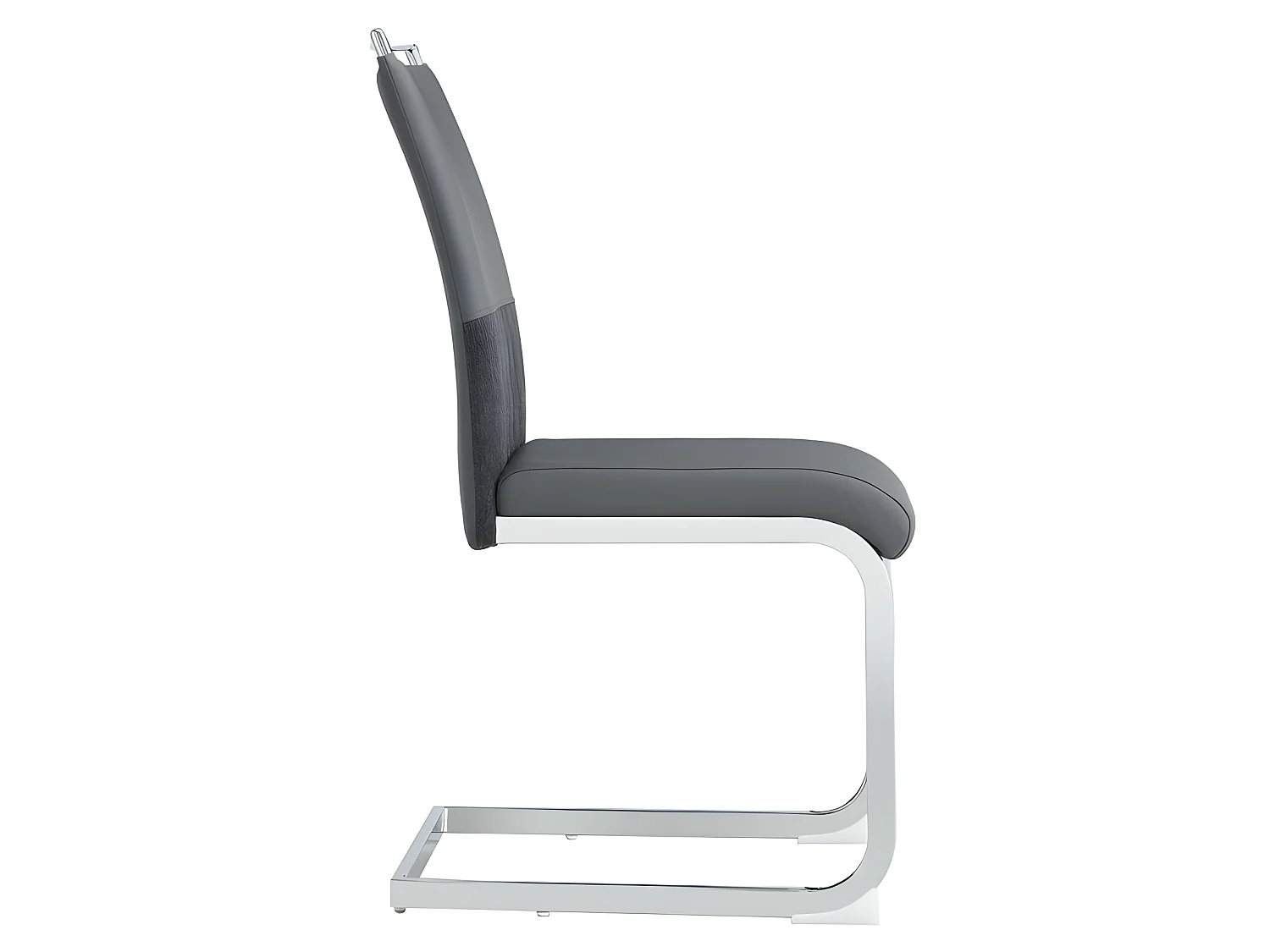 Set van 2 eetkamerstoelen - kunstleer en linnen rugleuning - grijs