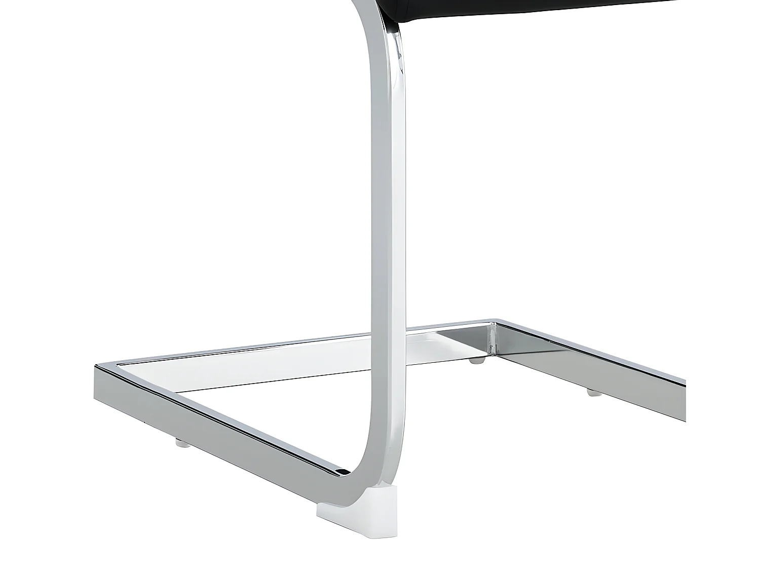 Lot de 4 chaises de salle à manger - dossier en similicuir et lin - noir