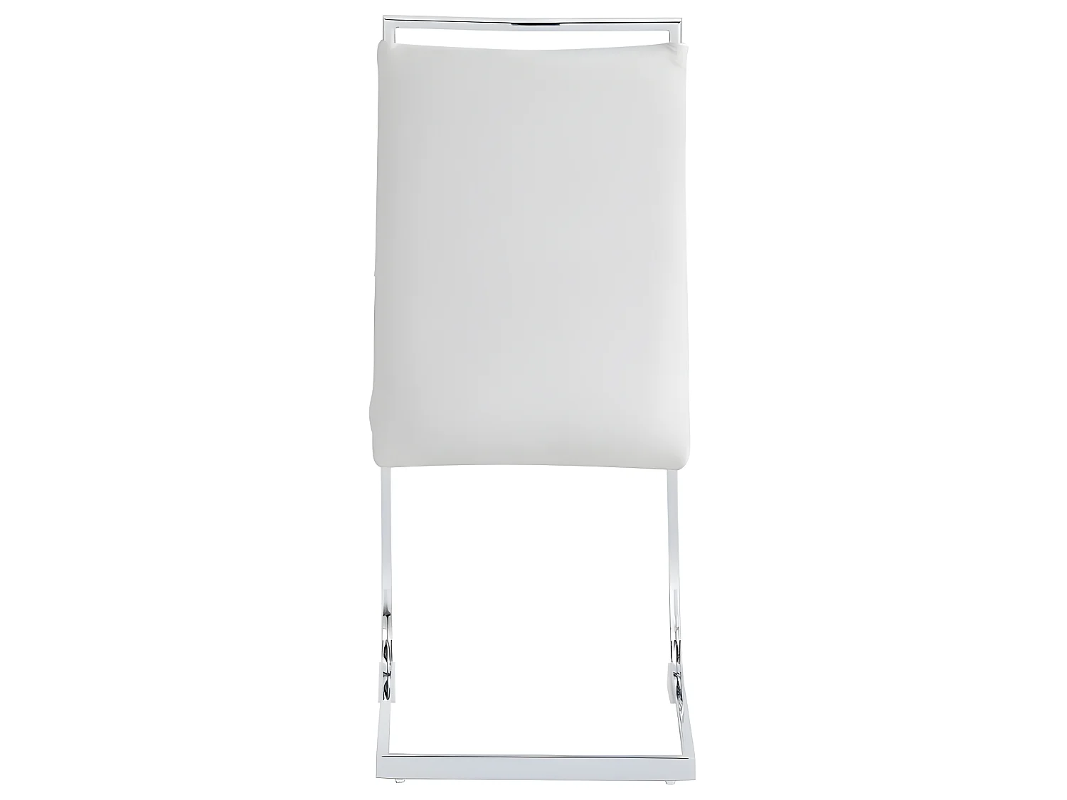 Lot de 6 chaises de salle à manger - dossier en similicuir et lin - blanc