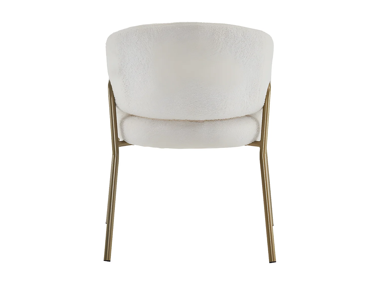 Lot de 6 chaises - tissu en sherpa - pieds dorés - beige