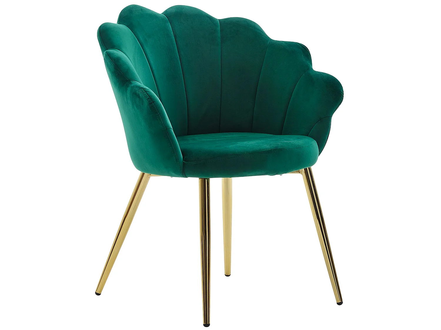 Chaise de salle à manger Tulip Velours / Chaise de cuisine rembourrée en métal Shell Chair