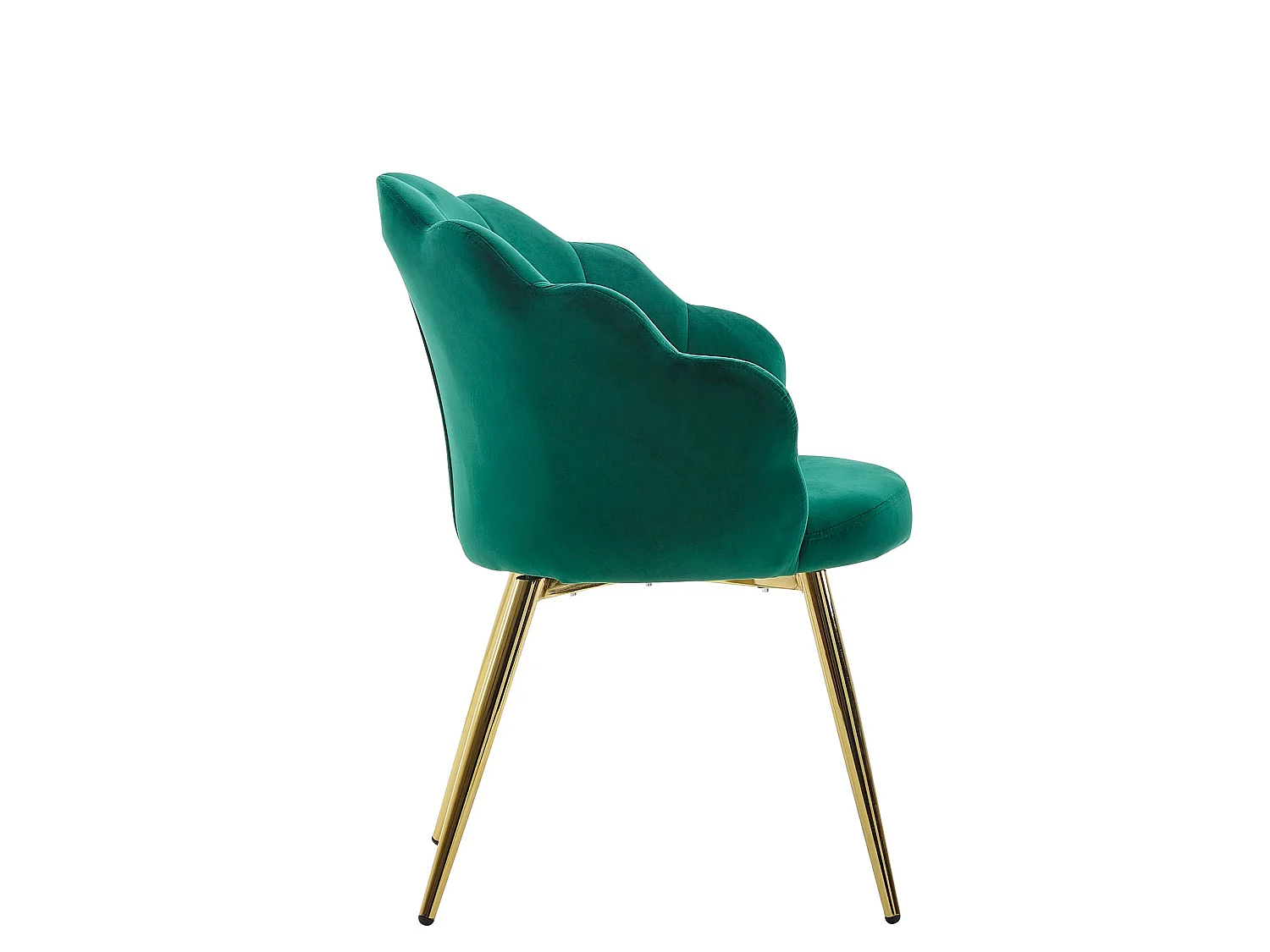 Chaise de salle à manger Tulip Velours / Chaise de cuisine rembourrée en métal Shell Chair