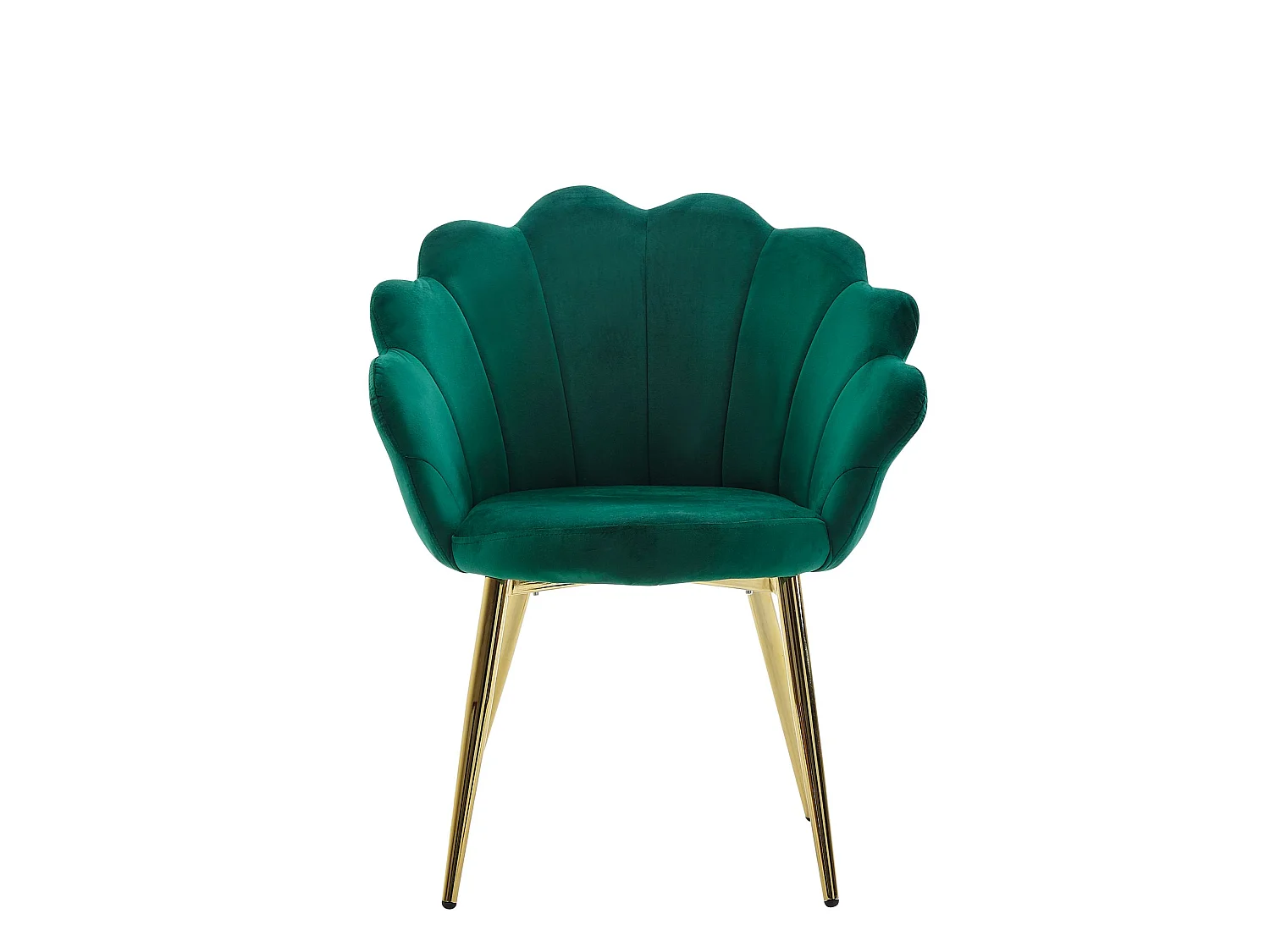 Chaise de salle à manger Tulip Velours / Chaise de cuisine rembourrée en métal Shell Chair