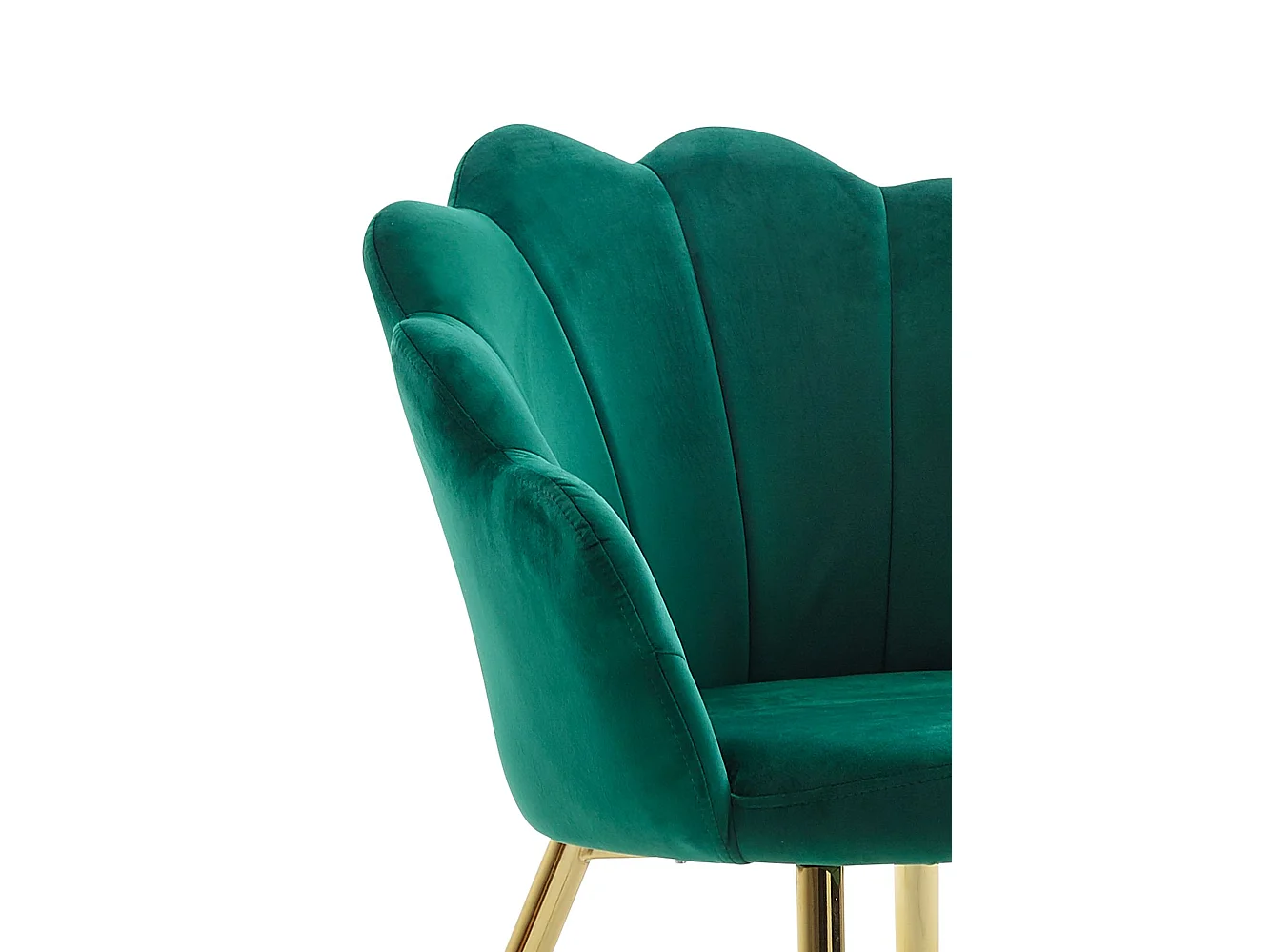 Chaise de salle à manger Tulip Velours / Chaise de cuisine rembourrée en métal Shell Chair