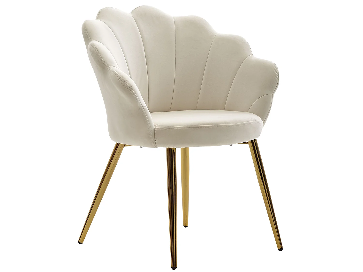 Chaise de salle à manger Tulip Velours / Chaise de cuisine rembourrée en métal Shell Chair