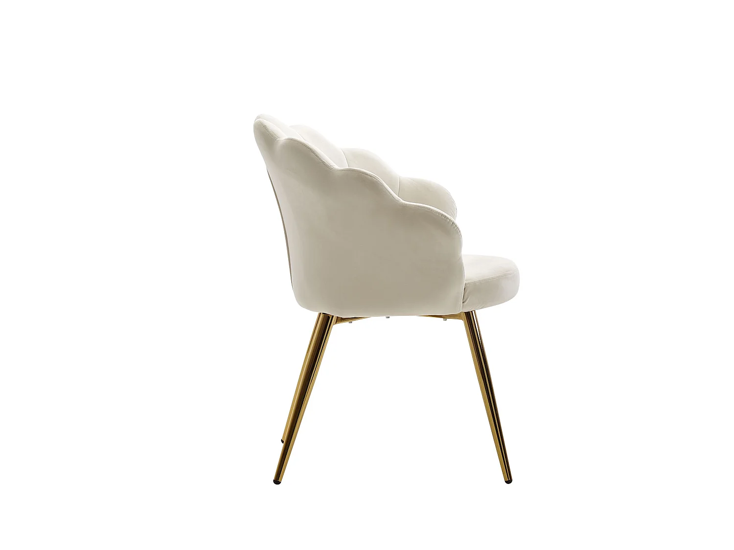 Chaise de salle à manger Tulip Velours / Chaise de cuisine rembourrée en métal Shell Chair