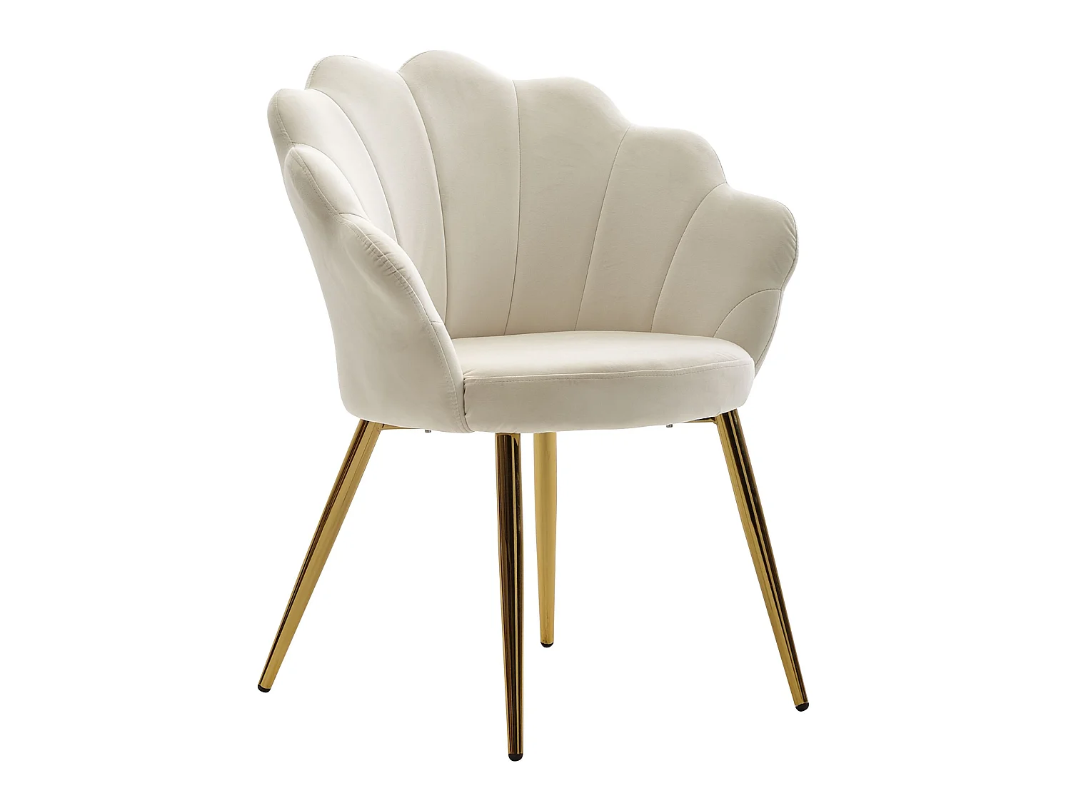 Chaise de salle à manger Tulip Velours / Chaise de cuisine rembourrée en métal Shell Chair