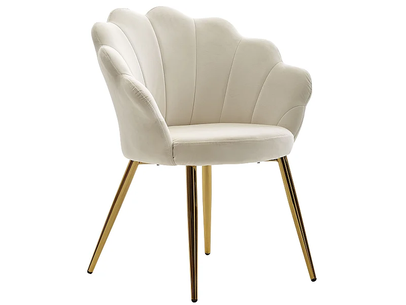 Chaise de salle à manger Tulip Velours / Chaise de cuisine rembourrée en métal Shell Chair