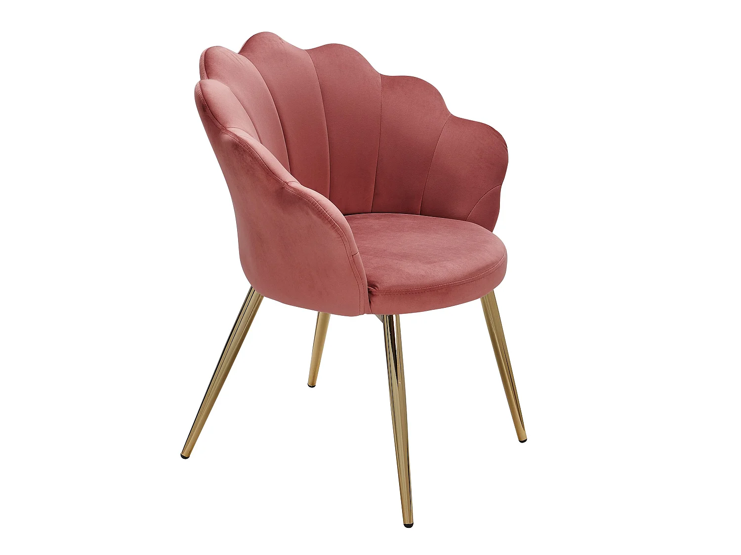 Chaise de salle à manger Tulip Velours / Chaise de cuisine rembourrée en métal Shell Chair