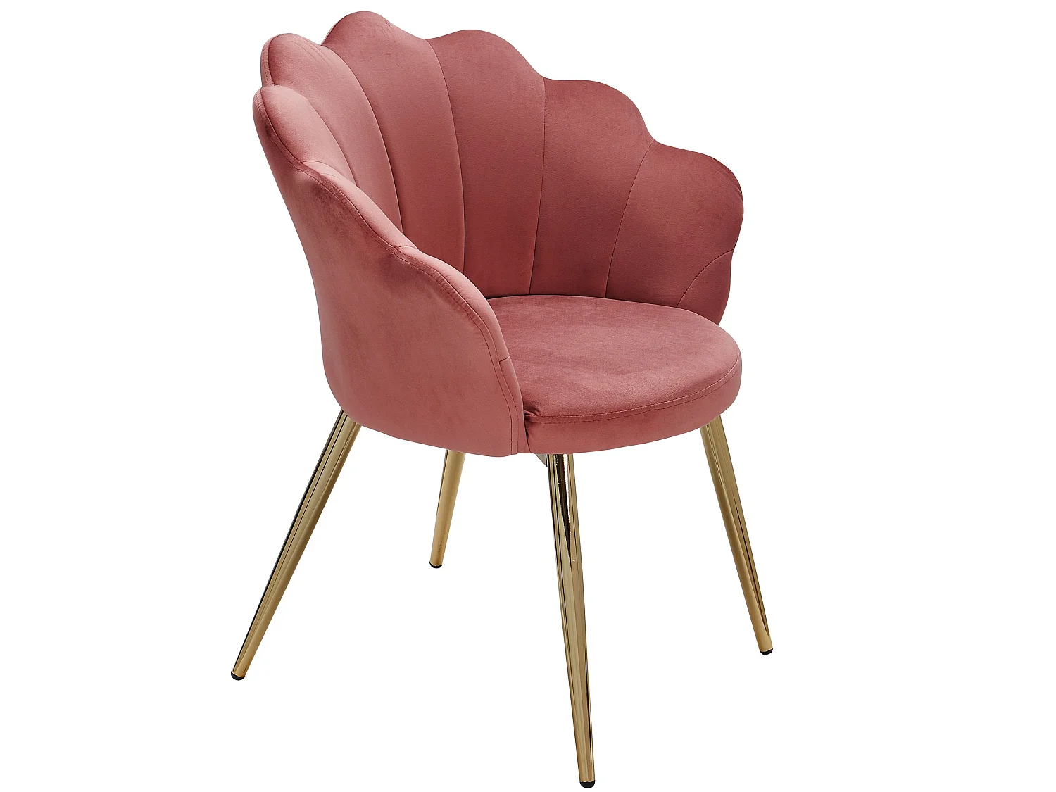 Chaise de salle à manger Tulip Velours / Chaise de cuisine rembourrée en métal Shell Chair