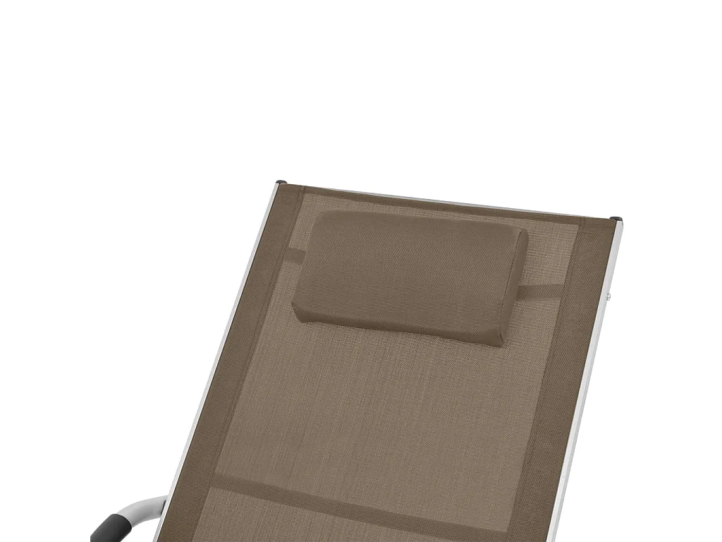 Espreguiçadeira de jardim alumínio e textilene taupe com almofada 02_0012554