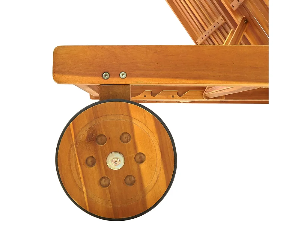 Espreguiçadeira espreguiçadeira para banhos de sol cama de jardim terraço mobiliário de exterior de 2 lugares com almofadas de acácia maciça 02_0012236