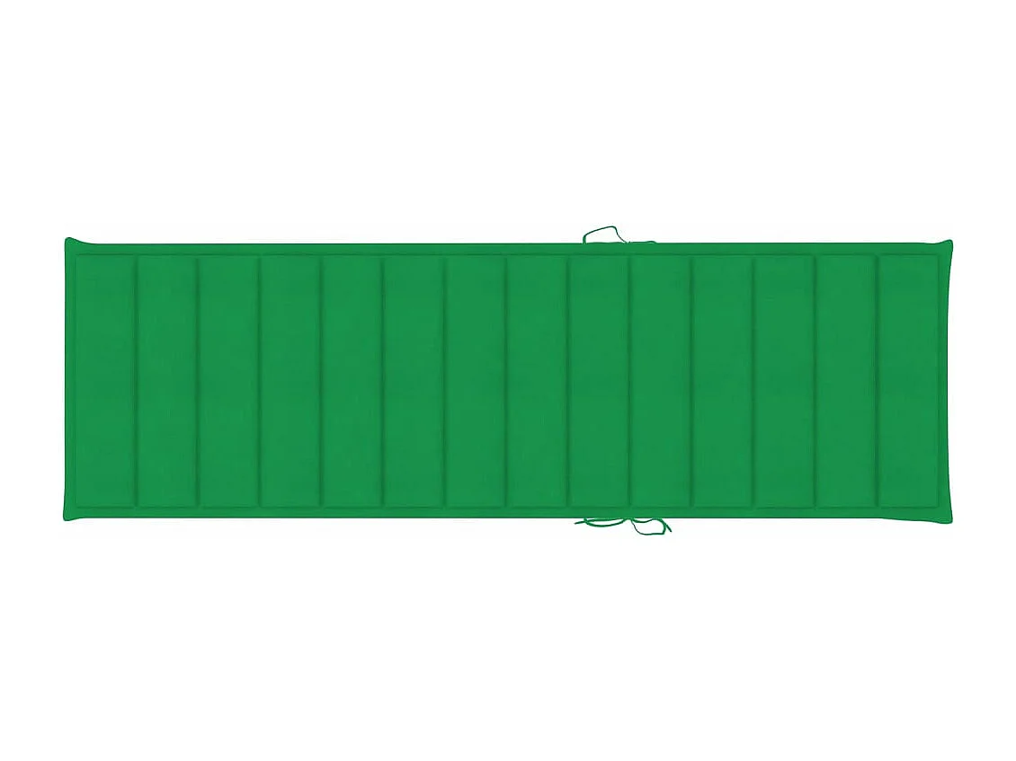 Transat chaise longue bain de soleil lit de jardin terrasse meuble d'extérieur double et coussins vert bois de pin imprégné 02_0012760