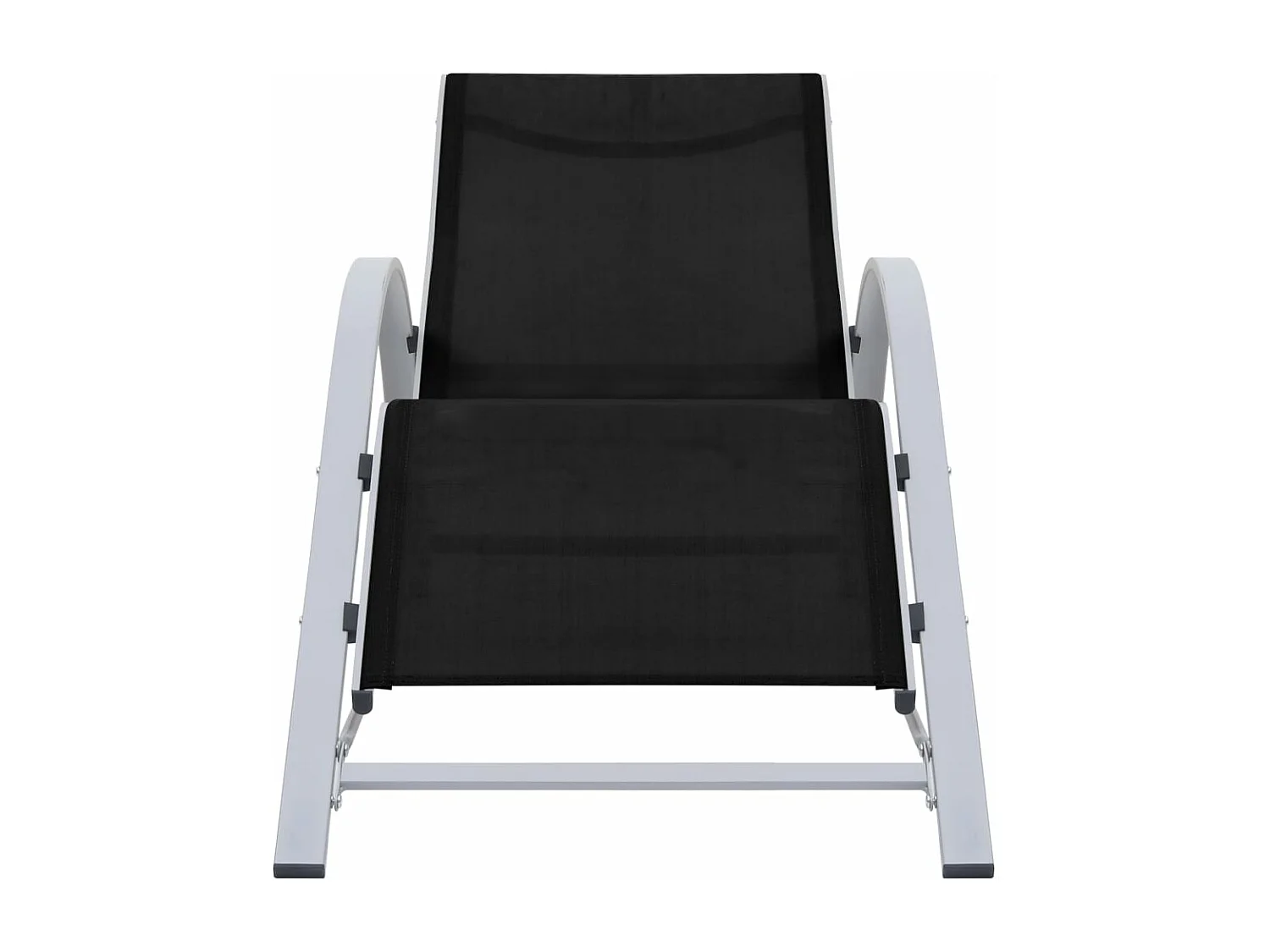 Espreguiçadeira espreguiçadeira para banhos de sol cama de jardim terraço mobiliário de exterior em têxtil e alumínio preto 02_0012932