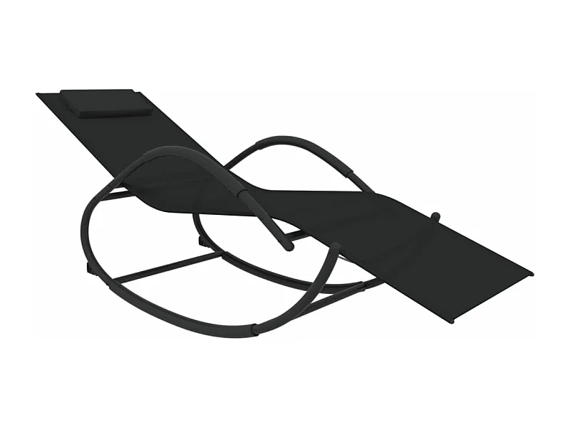 Transat chaise longue bain noire 158 x 60 x 77 cm 02_0012974