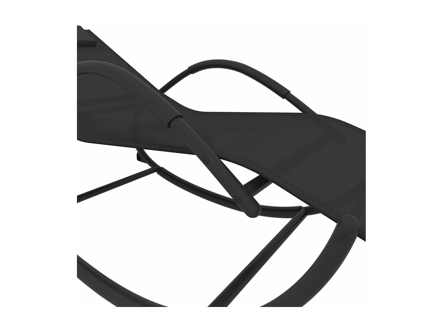 Transat chaise longue bain noire 158 x 60 x 77 cm 02_0012974