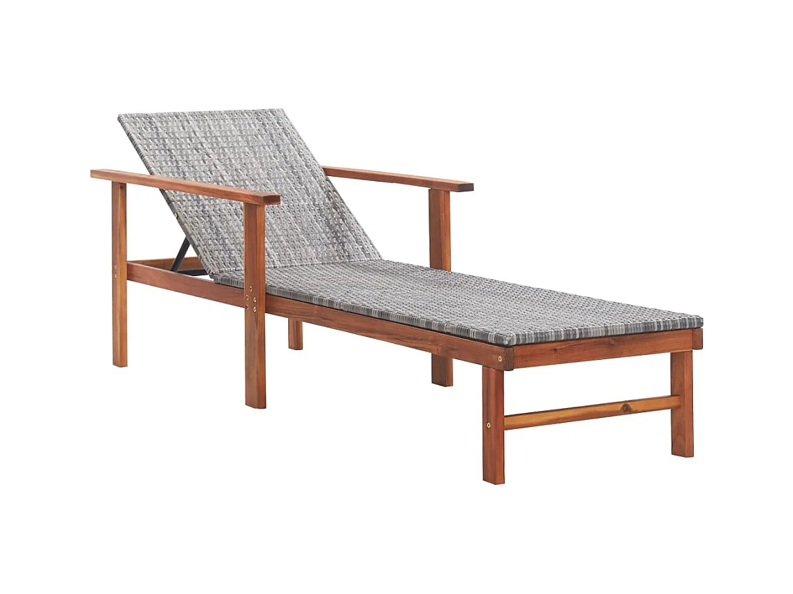 Transat chaise longue bain résine marron 200 x 55 x 56 cm 02_0012918