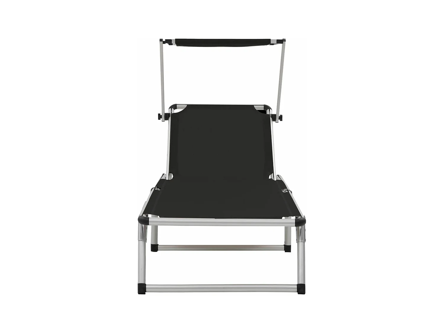 Transat chaise longue bain aluminium noire 186 x 58 x 25.5 cm 02_0012819