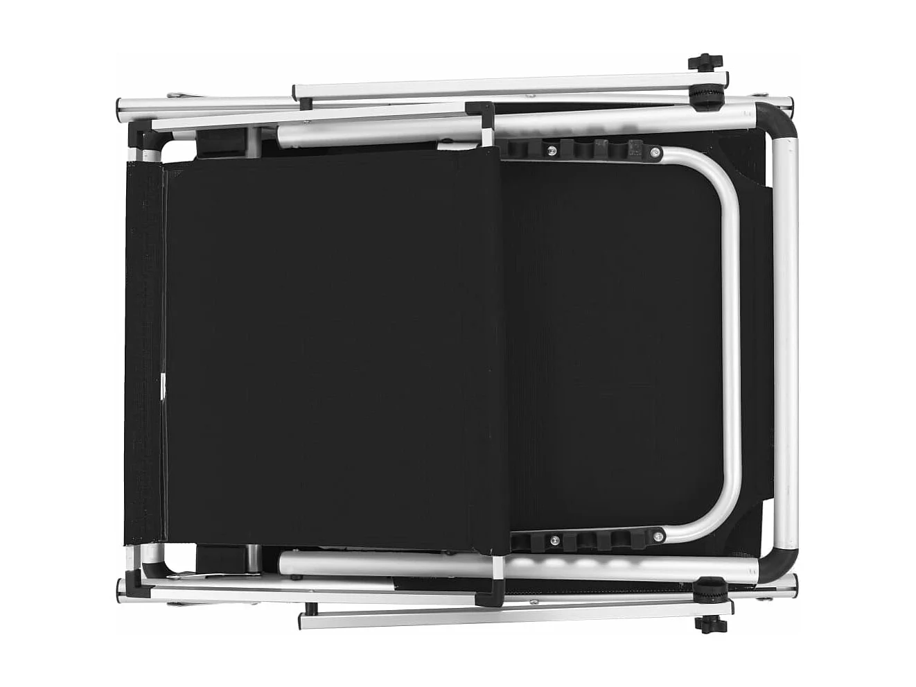 Transat chaise longue bain aluminium noire 186 x 58 x 25.5 cm 02_0012819