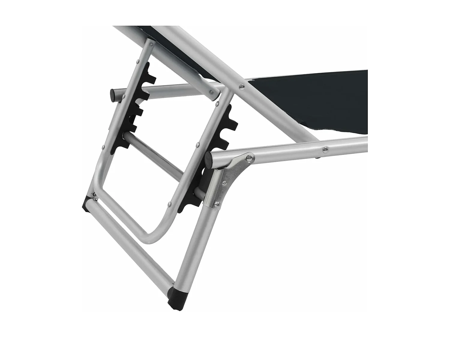 Transat chaise longue bain aluminium noire 186 x 58 x 25.5 cm 02_0012819