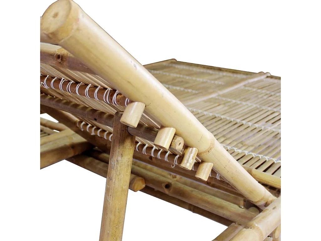 Espreguiçadeira espreguiçadeira para banhos de sol jardim cama terraço móveis de exterior para 2 pessoas com almofadas de bambu 02_0012905