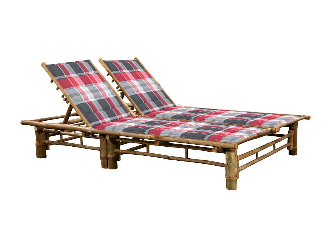 Transat chaise longue bain bambou marron 200 x 130 x 24 cm 02_0012905