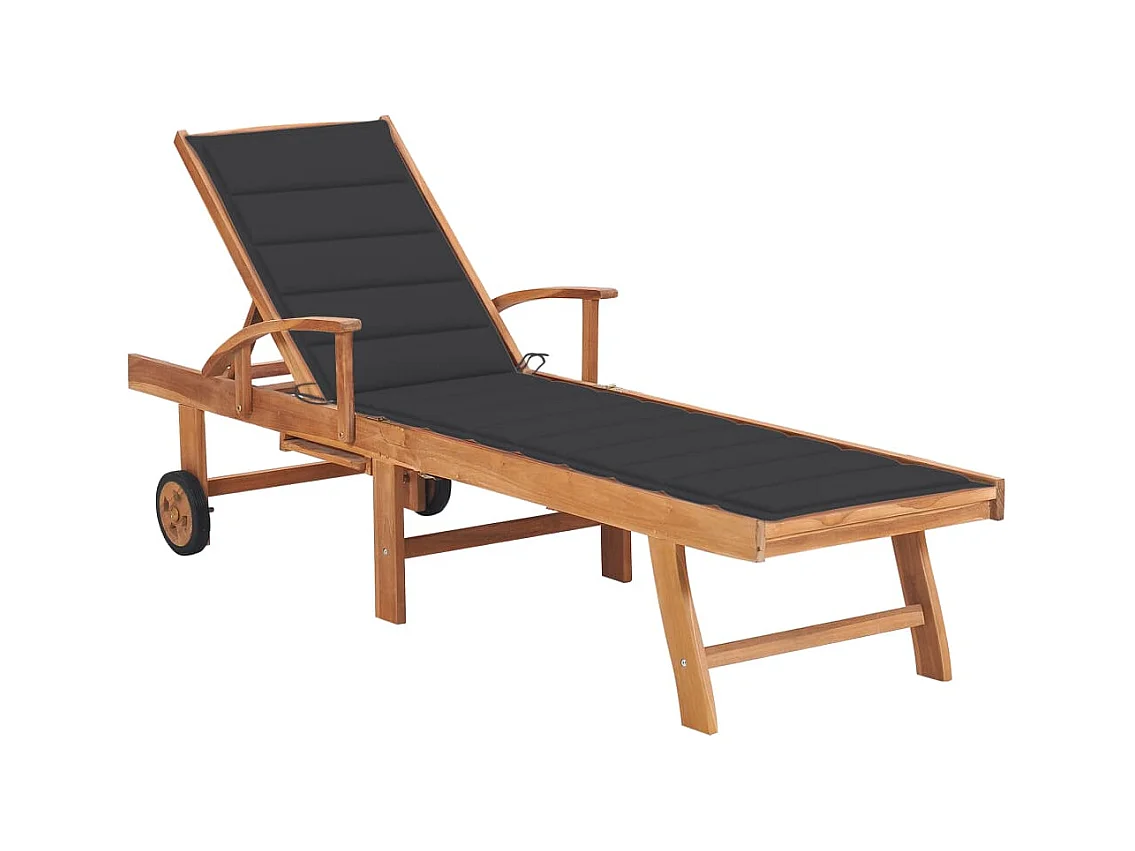 Transat chaise longue bain bois marron 195 x 59.5 x 51.5 cm 02_0012284