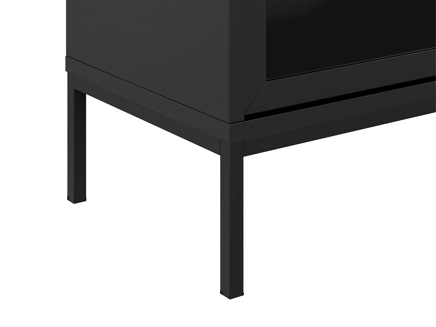 Vitrina de 2 puertas con LEDs - Negro y Natural oscuro - MIALINE