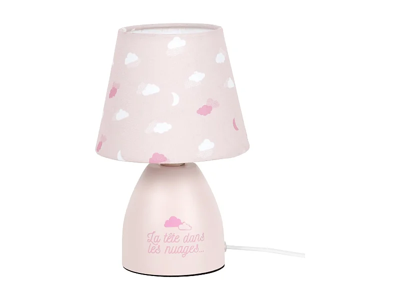 Lampe De Chevet Enfant Rose Et Gris Rose, Gris