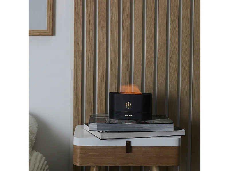 Diffuseur Led Effet Flamme Noir