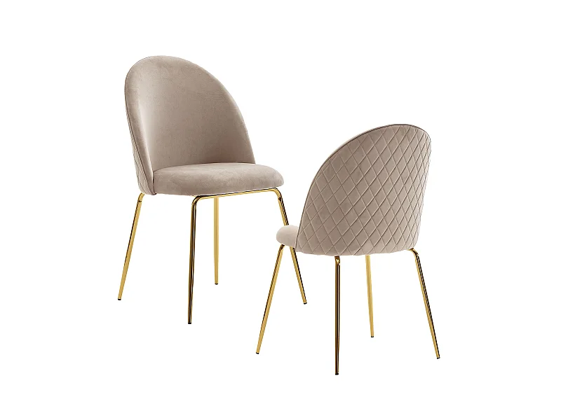 Esszimmerstuhl  Küchenstuhl 2er Set Samt Goldene Beine Schalenstuhl Stuhl
