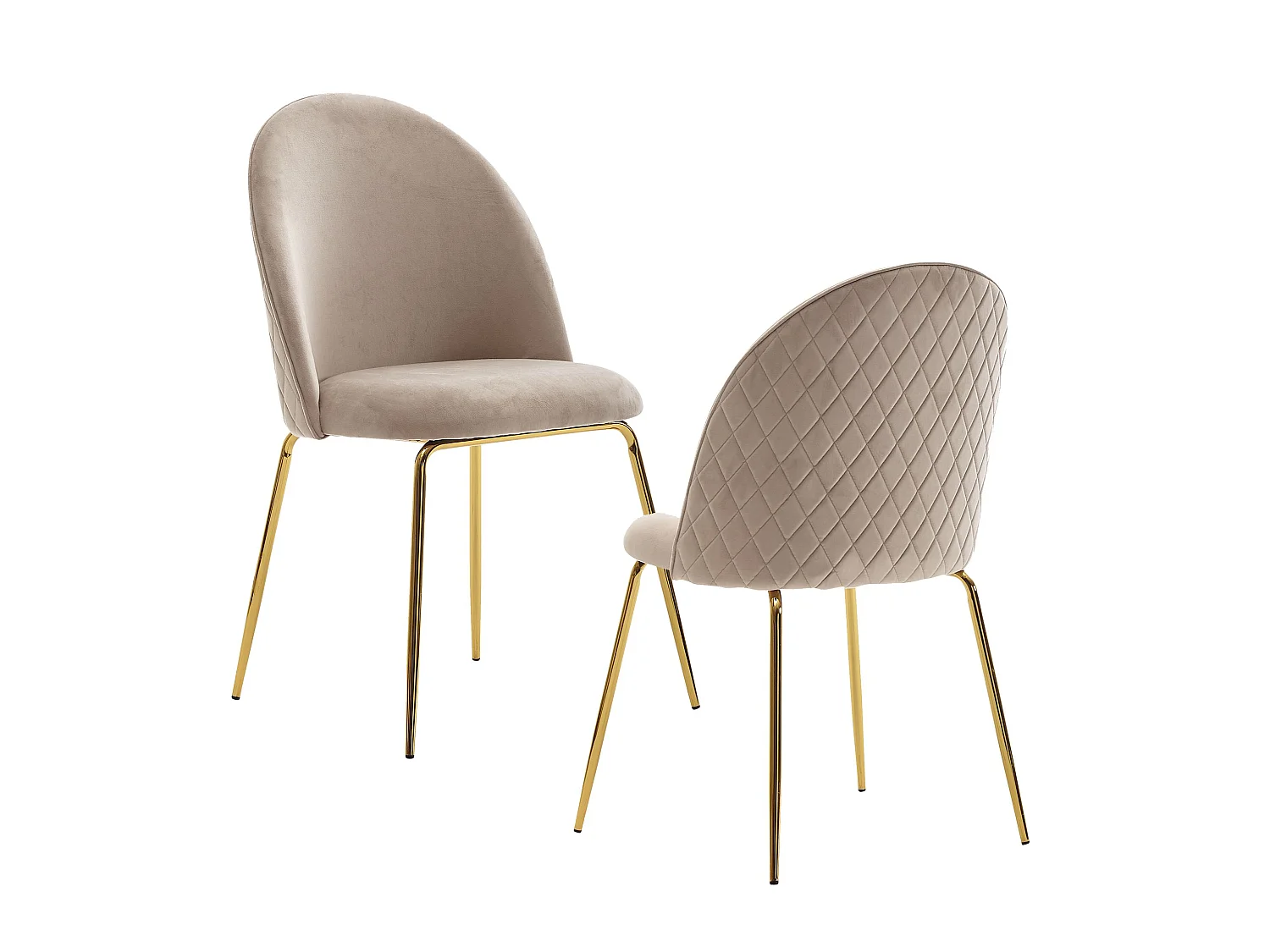 Ensemble de 2 Chaises de salle à manger Velours Chaises de Cuisine Tissu