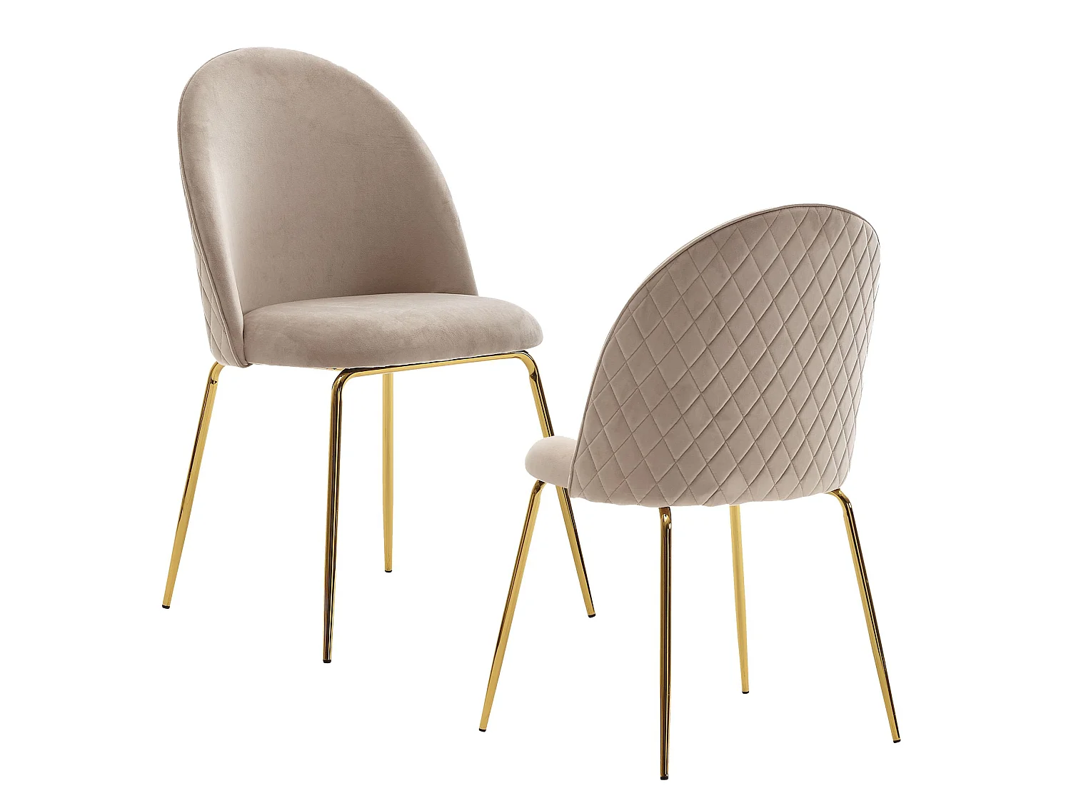 Ensemble de 2 Chaises de salle à manger Velours Chaises de Cuisine Tissu