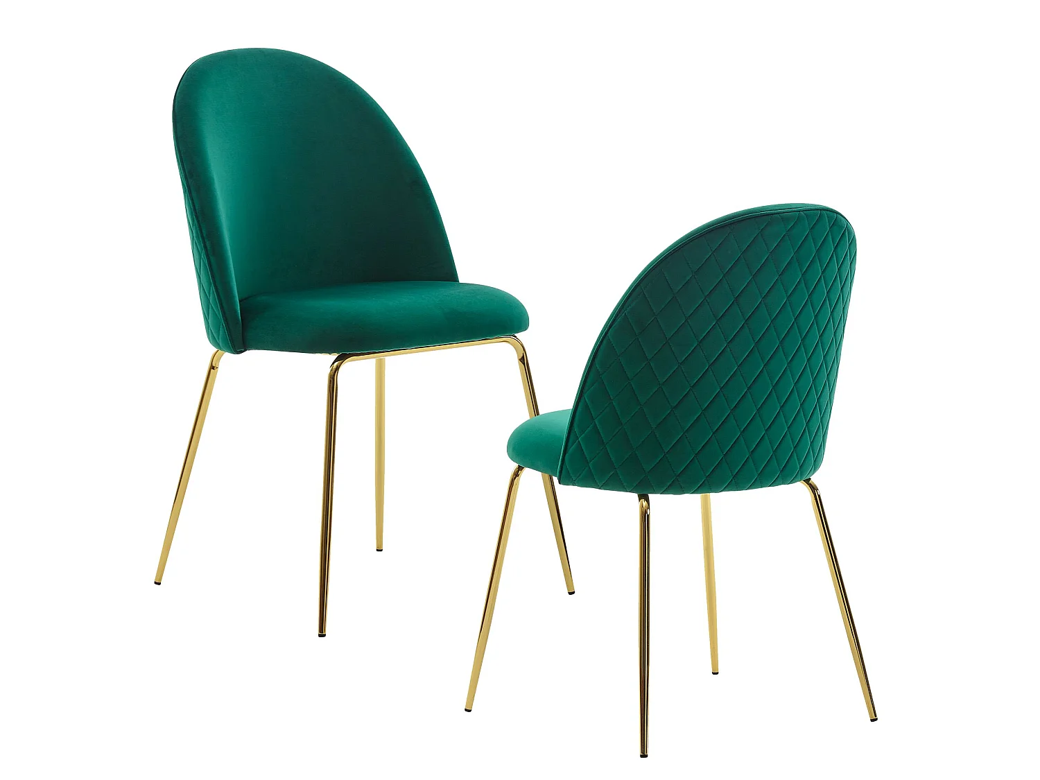 Ensemble de 2 Chaises de salle à manger Velours Chaises de Cuisine Tissu