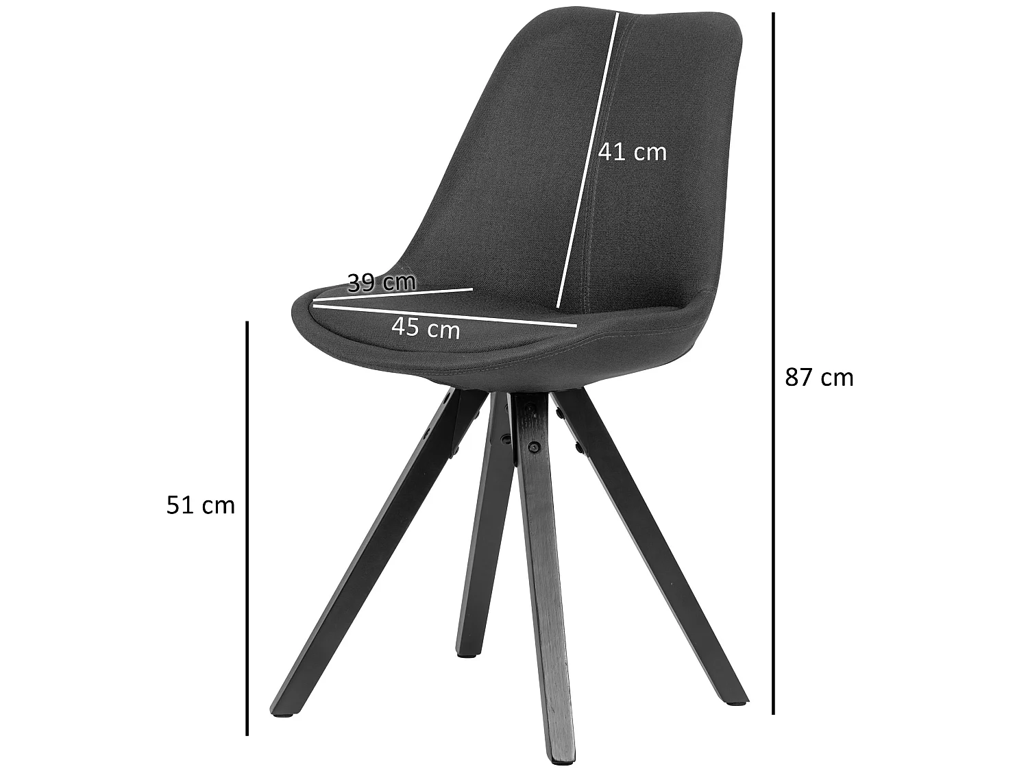 Chaise de Salle à Manger Lot de 2 Scandinave Chaise de Cuisine Tissu