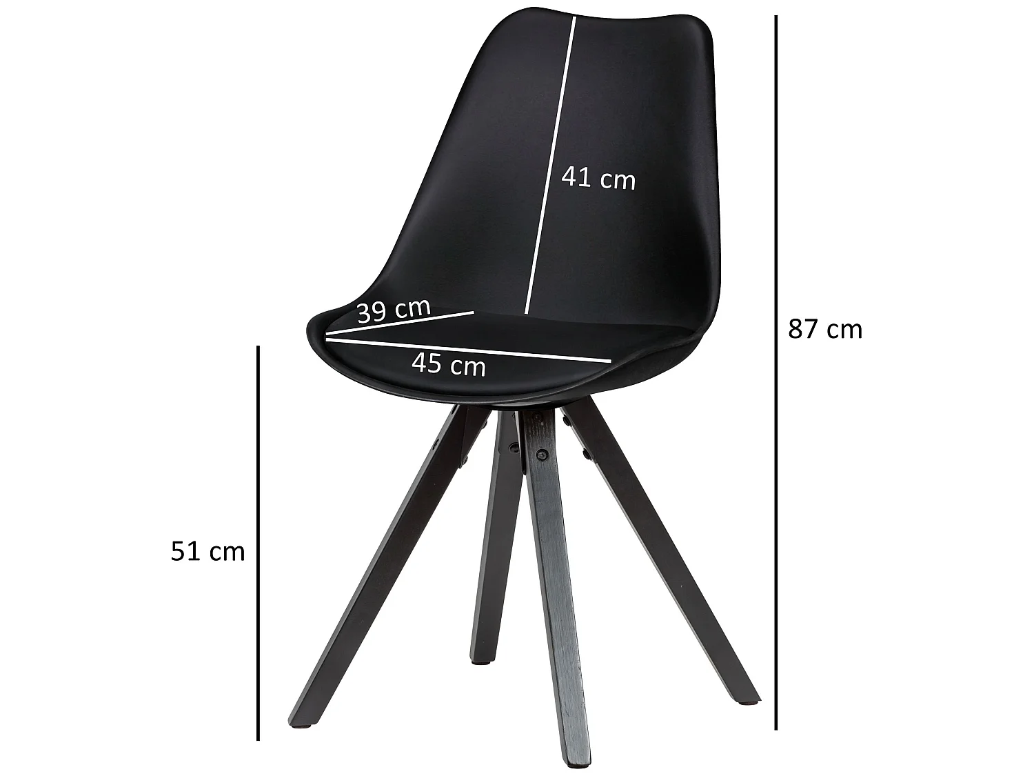 lot de 2 chaise de salle à manger chaise rembourrée simili cuir chaise de cuisine scandinave