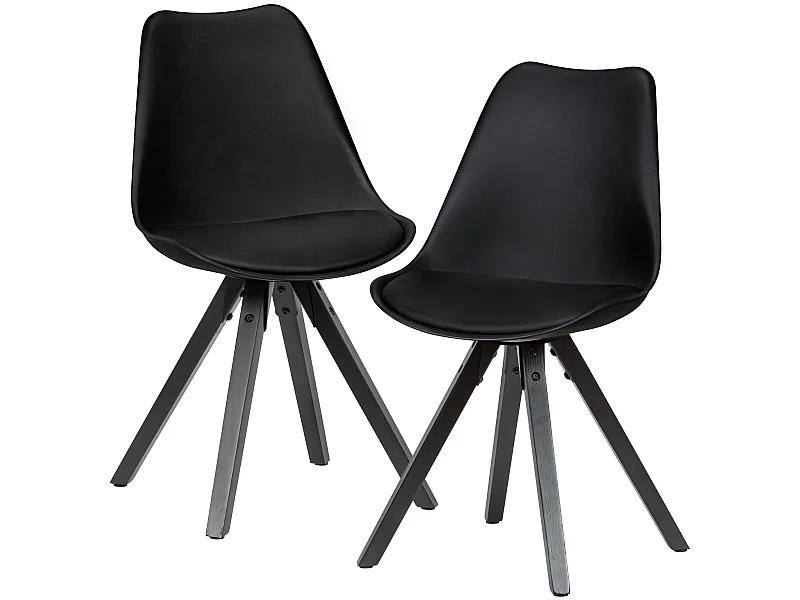 lot de 2 chaise de salle à manger chaise rembourrée simili cuir chaise de cuisine scandinave