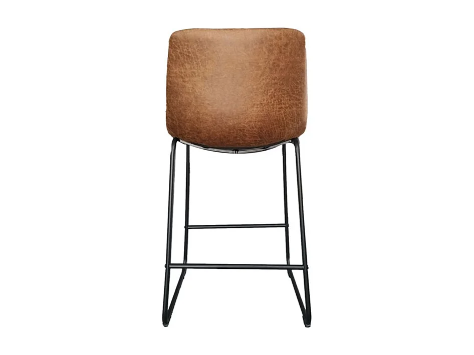 MANCO Barhocker – PU Cognac – Metallbeine – Höhe 93 cm – Vintage-Stil