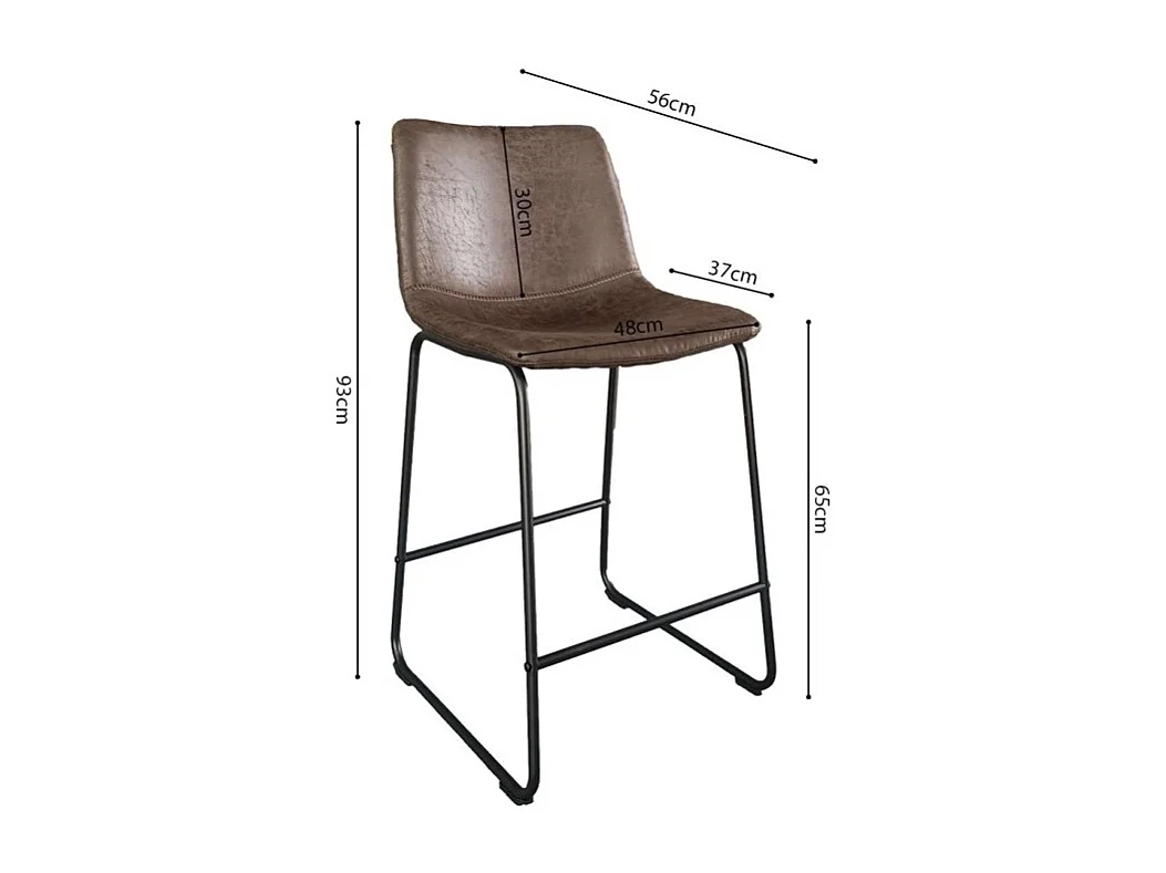 Cadeira de balcão MANCO PU Marrom Escuro, dimensões: H93 x L48 x P56 cm, ideal para sua cozinha/balcão.