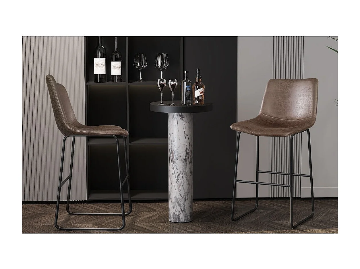 Cadeira de balcão MANCO PU Marrom Escuro, dimensões: H93 x L48 x P56 cm, ideal para sua cozinha/balcão.