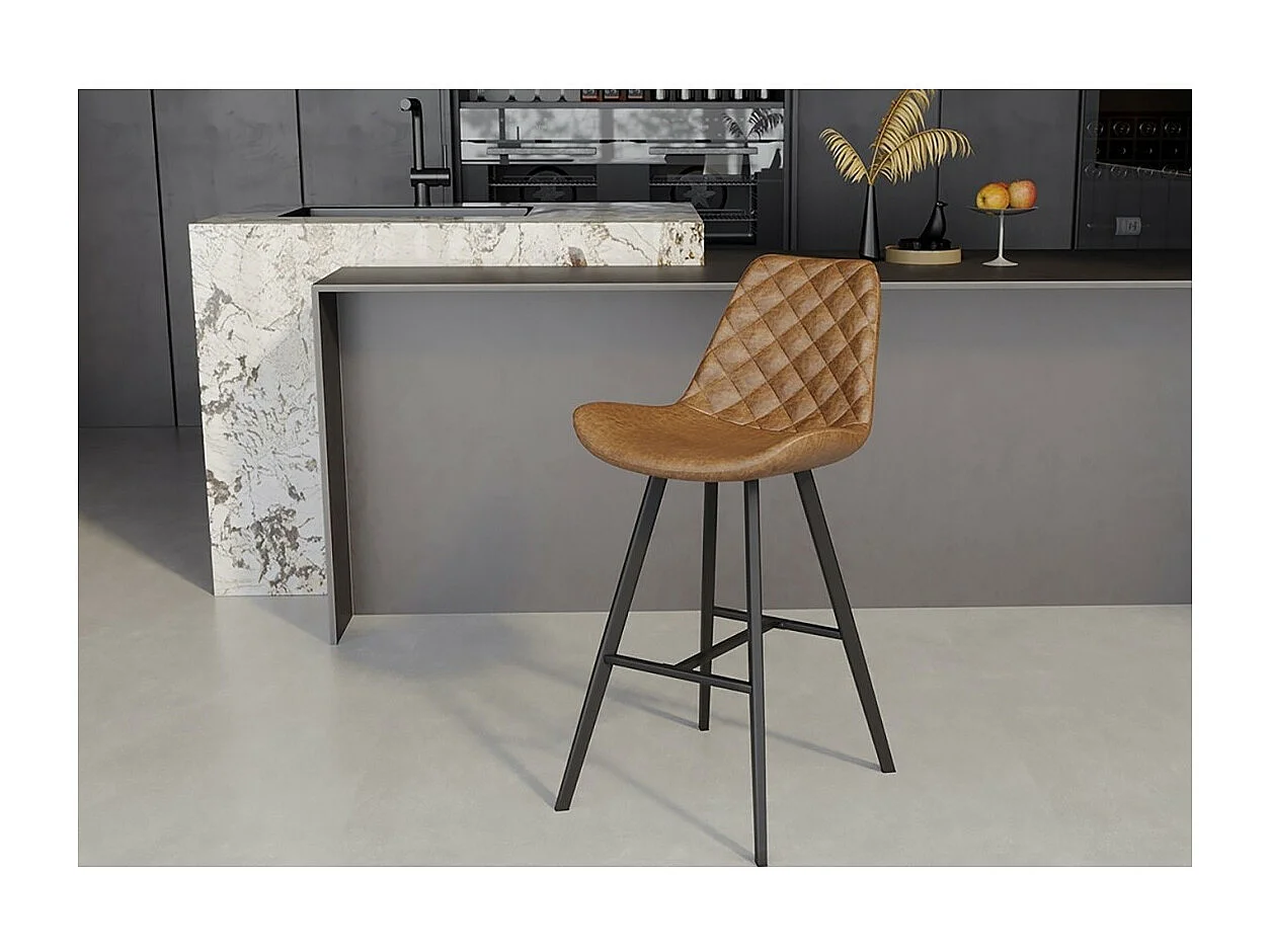 Sedia da bancone 'Alicanta' in PU Cognac