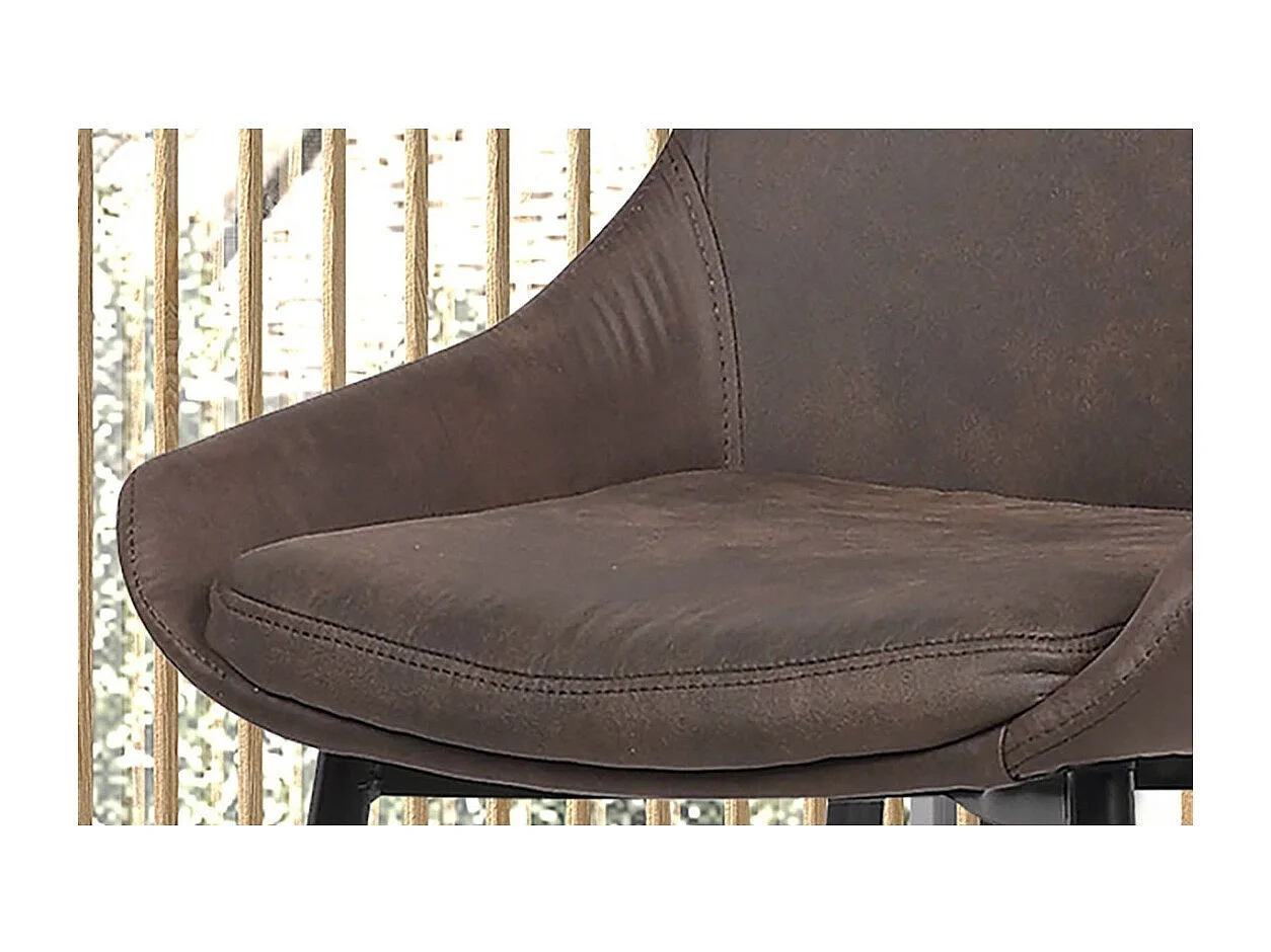 Stoel MICRA PU Microvezel Bruin, afmetingen: H86 x B49 x D61 cm, ideaal voor een prestigieuze woonkamer.