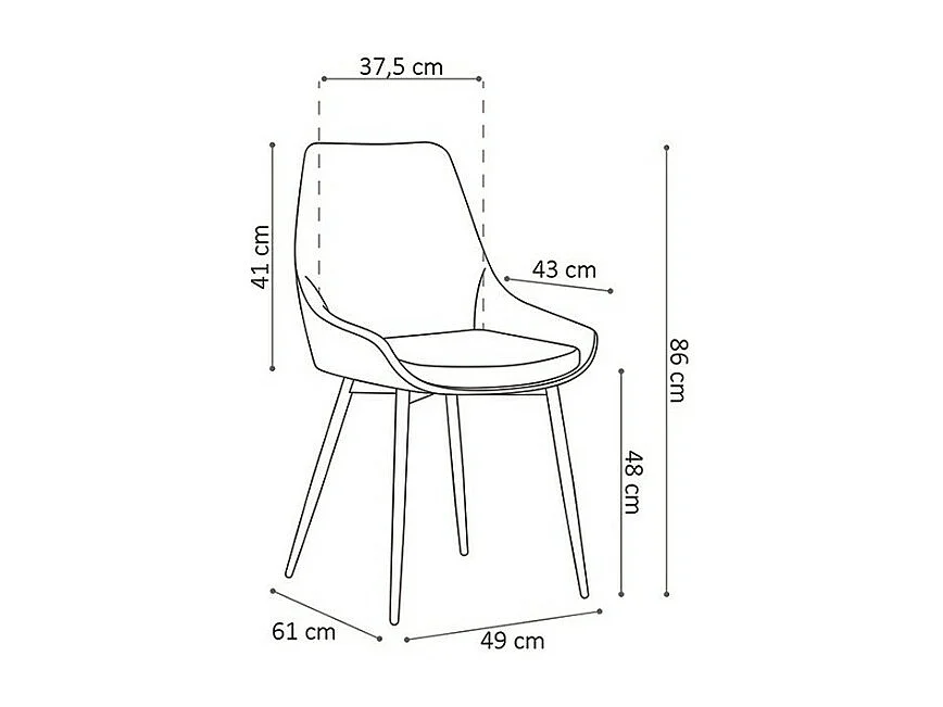 Chaise MICRA Velours Bleu, dimensions: H86 x L49 x P61 cm, idéal pour un salon de prestige