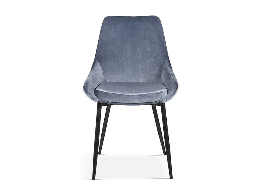 Chaise MICRA Velours Bleu, dimensions: H86 x L49 x P61 cm, idéal pour un salon de prestige