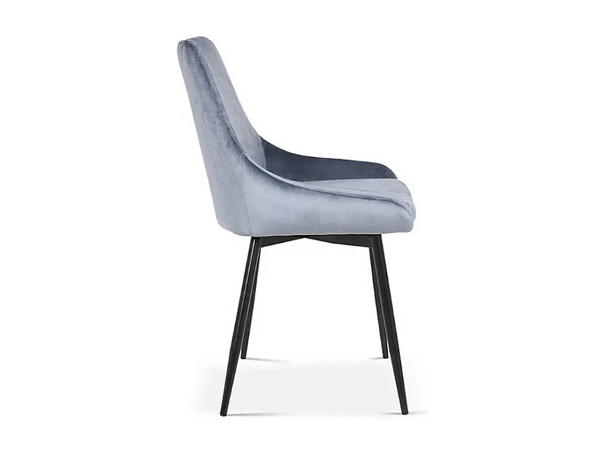 Chaise MICRA Velours Bleu, dimensions: H86 x L49 x P61 cm, idéal pour un salon de prestige