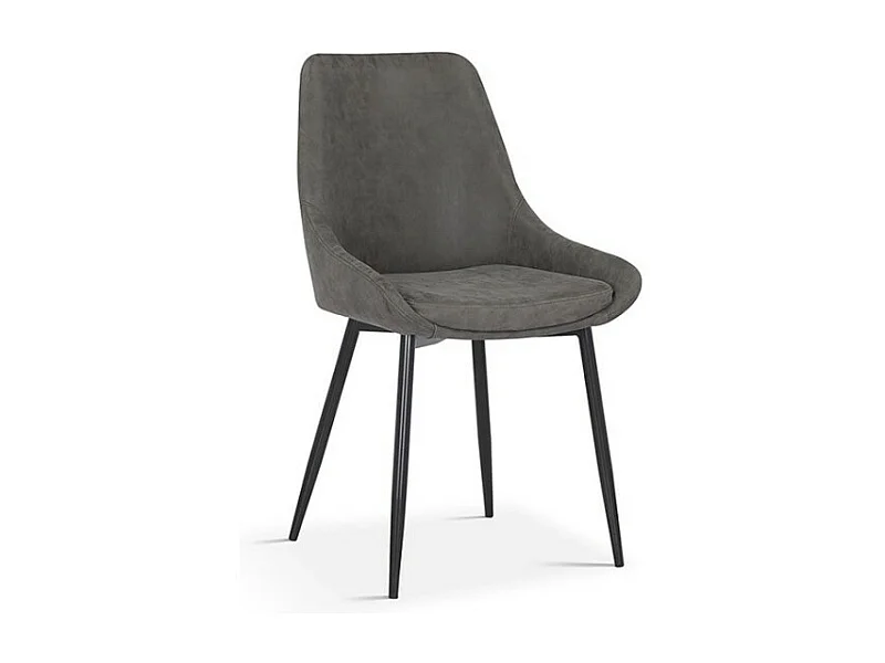 Silla MICRA PU Gris claro, dimensiones: H86 x L49 x P61 cm, ideal para un salón de prestigio.