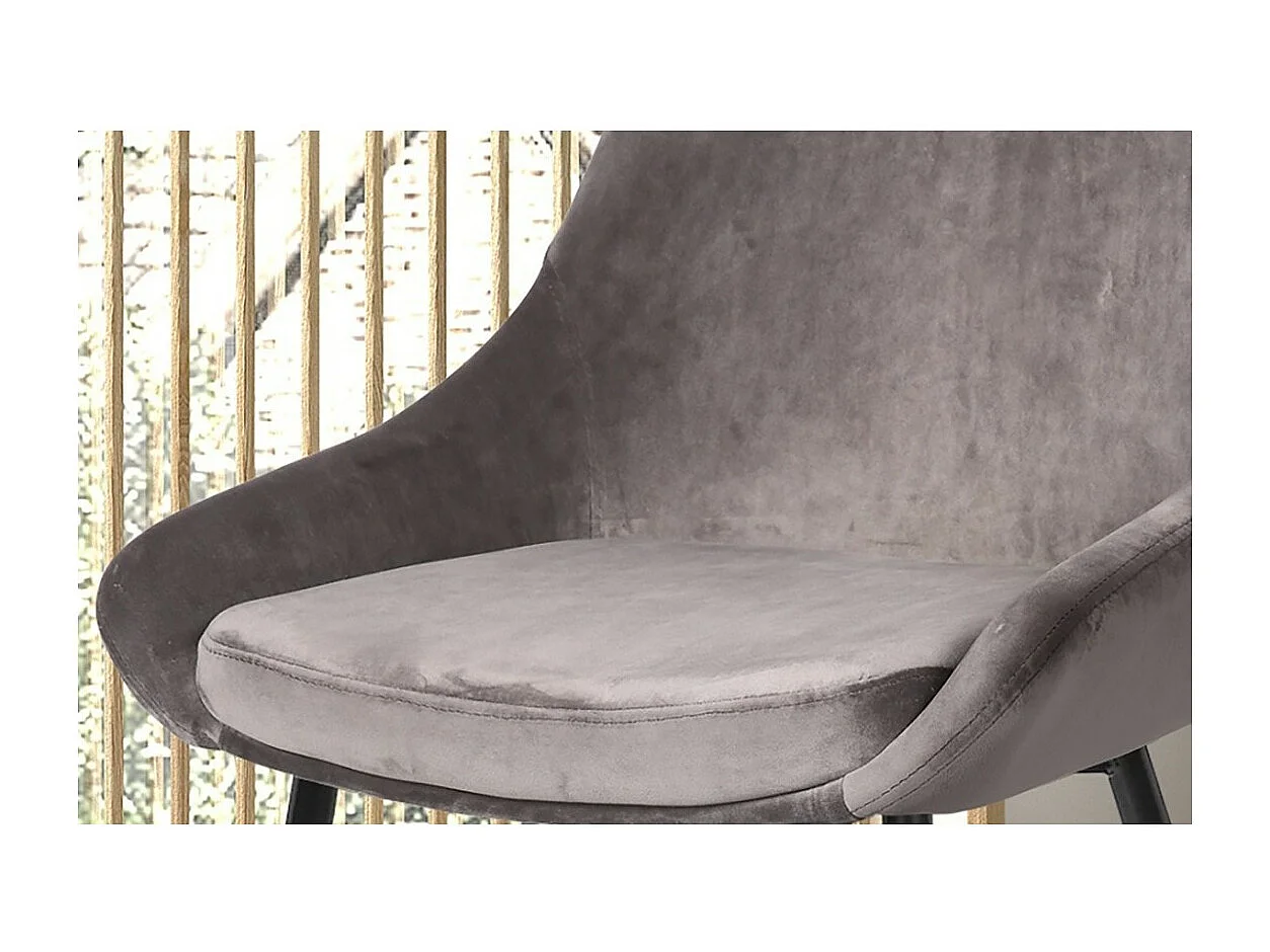 Cadeira MICRA Veludo Cinza, dimensões: H86 x L49 x P61 cm, ideal para uma sala de estar prestigiosa