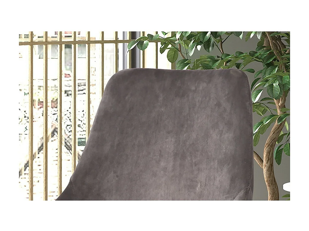 Cadeira MICRA Veludo Cinza, dimensões: H86 x L49 x P61 cm, ideal para uma sala de estar prestigiosa